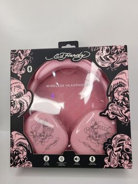 👉✨️ Ed Hardy Pink Wireless Headphones